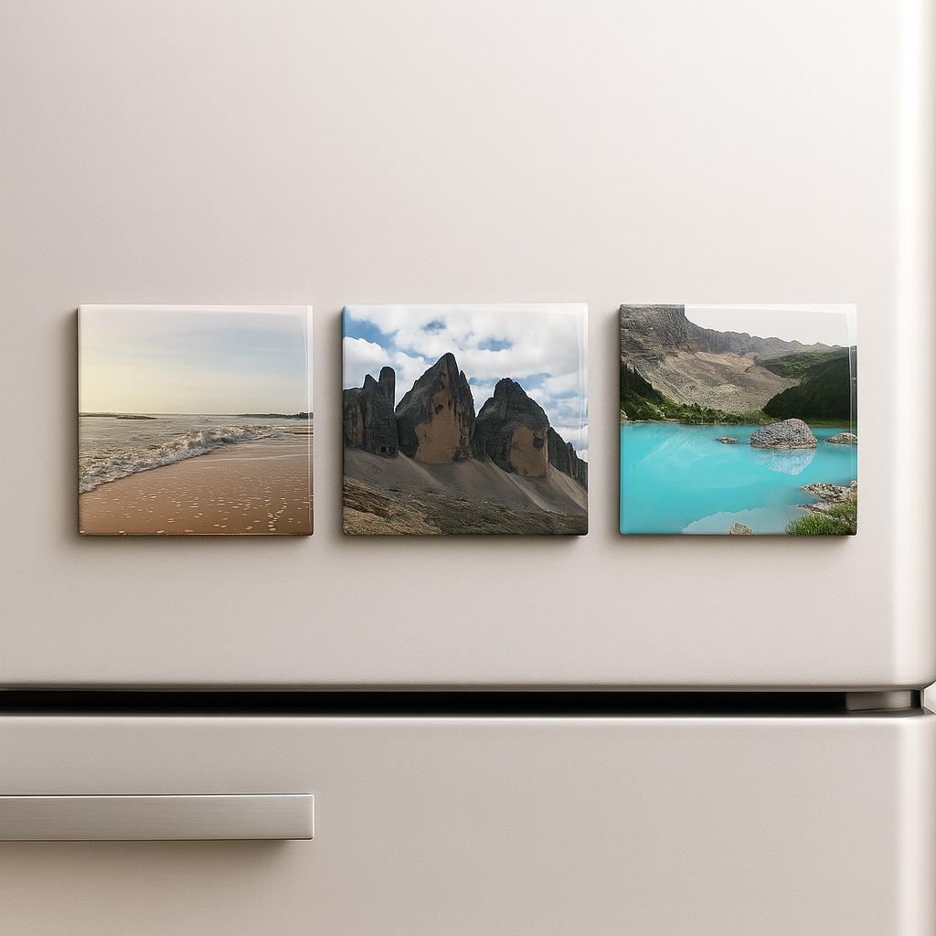 Magnets rembordés Manimaa — finition glossy rembordée